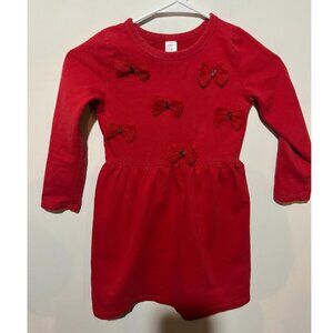 Carter's Red Knit Dress w/ Bows - Size 7 - EUC